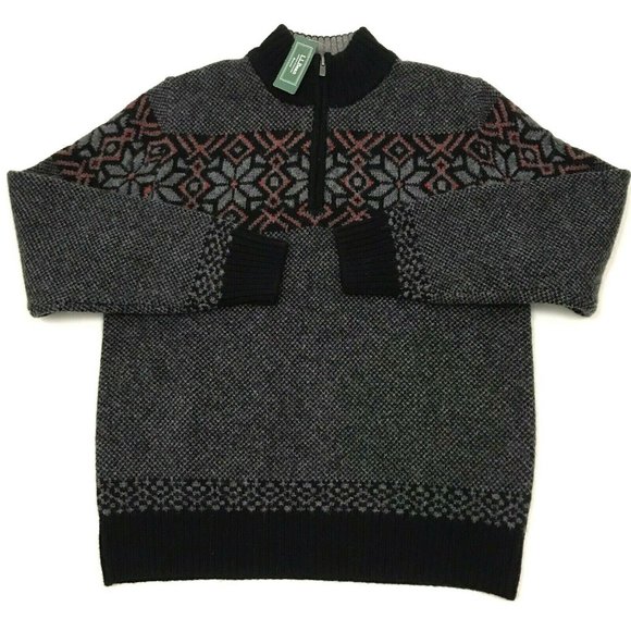 L.L. Bean Other - LL Bean Mens Shetland Wool 1/4 Zip Sweater Nordic